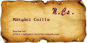 Mátyási Csilla névjegykártya